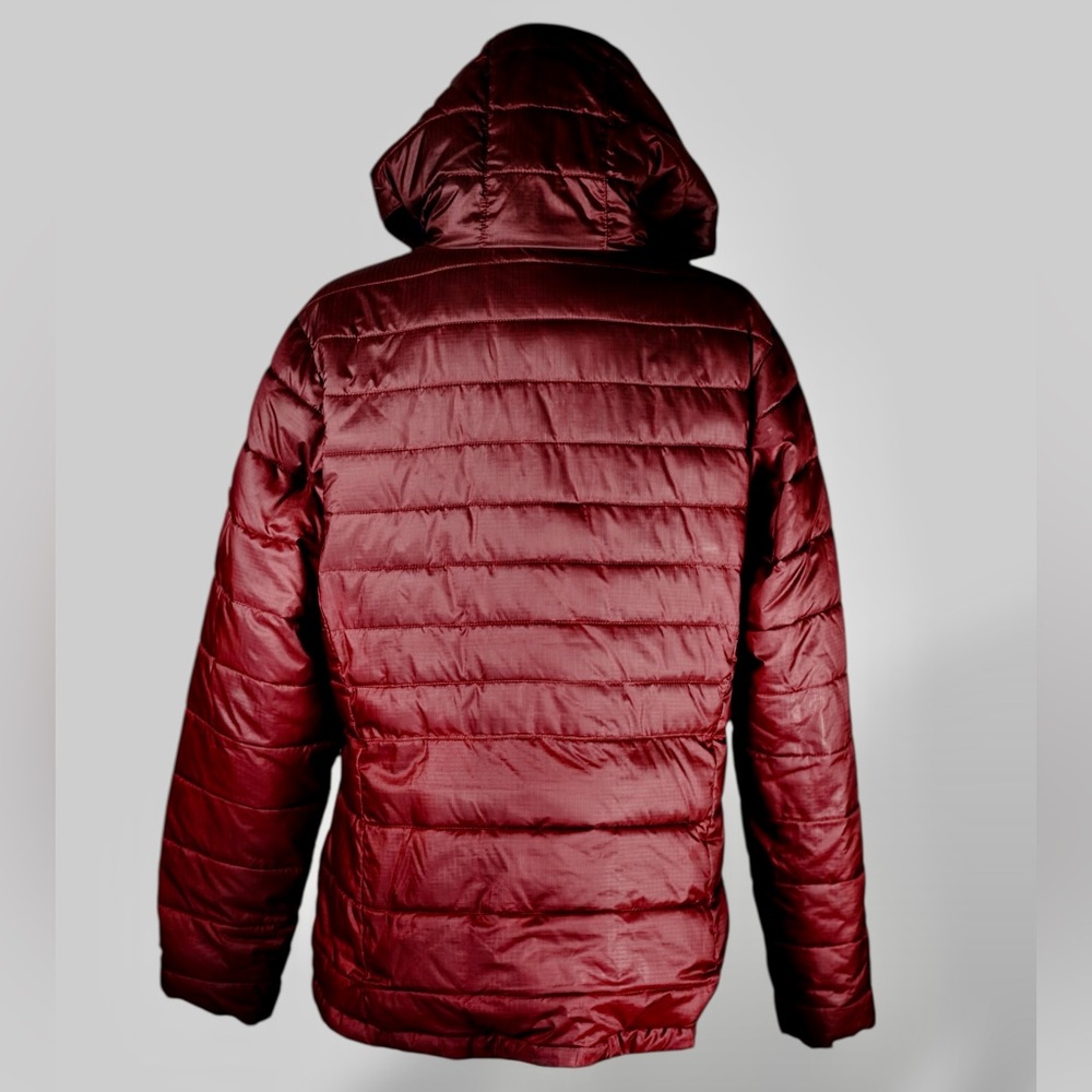 Columbia Womens Omni-Heat Insulated Hooded Burgundy Jacket L Winter Outdoor - Picture 11 of 17